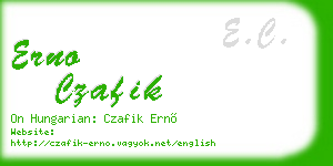 erno czafik business card